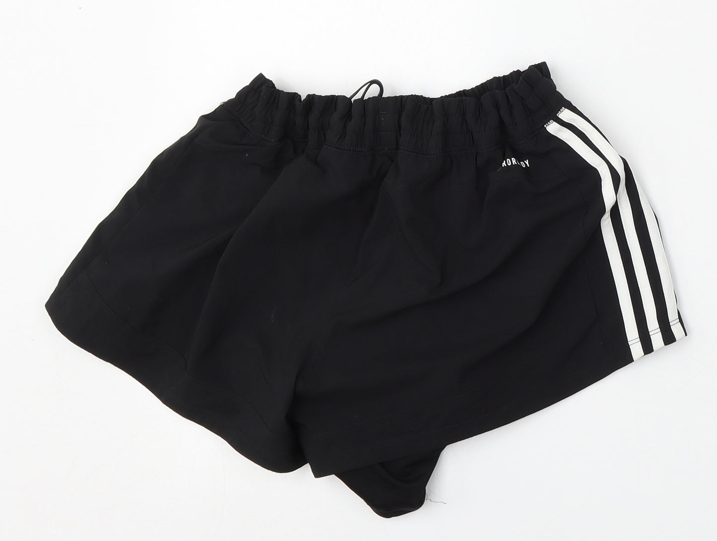adidas Womens Black  Polyester Athletic Shorts Size 12 L4 in Regular