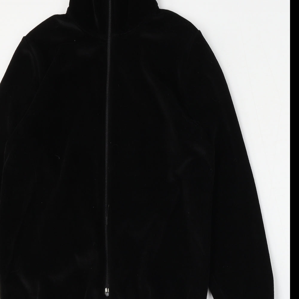 Tricel Womens Black  Acetate Full Zip Sweatshirt Size M  Zip