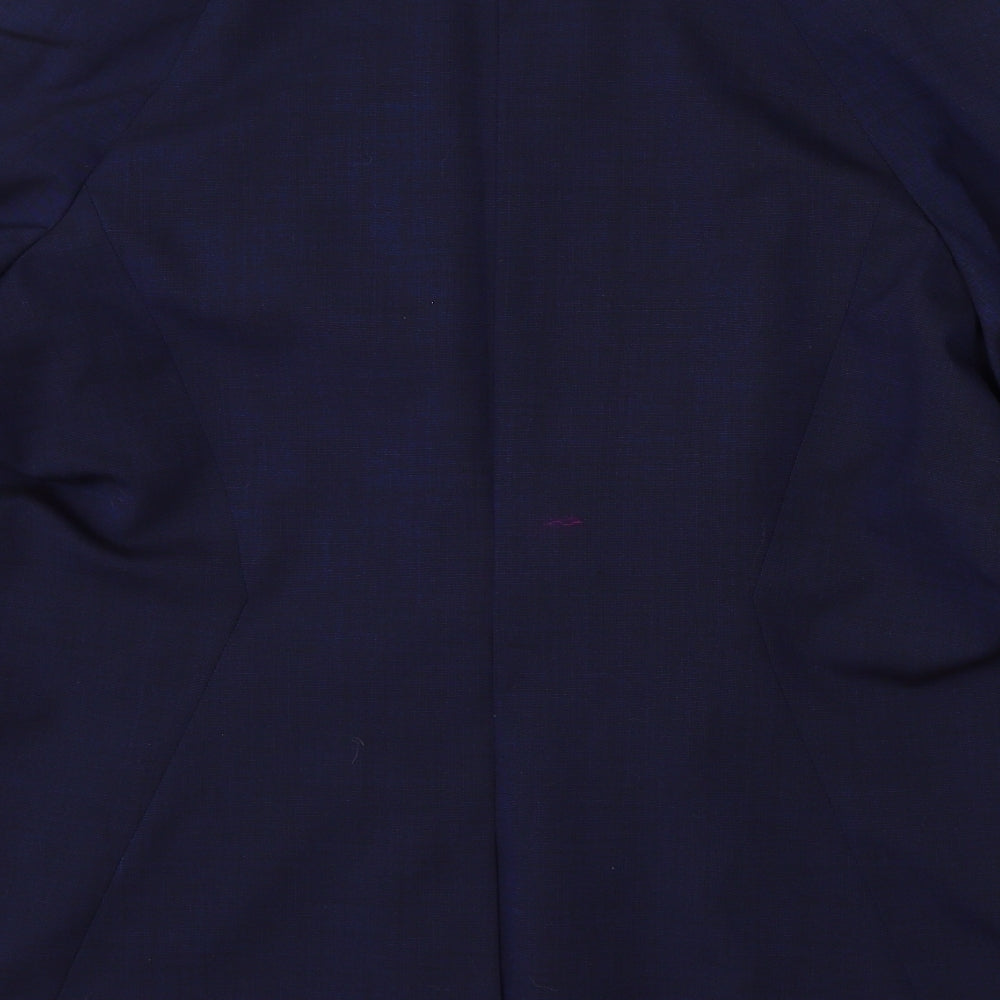 Preworn Womens Blue  Polyester Jacket Blazer Size 22