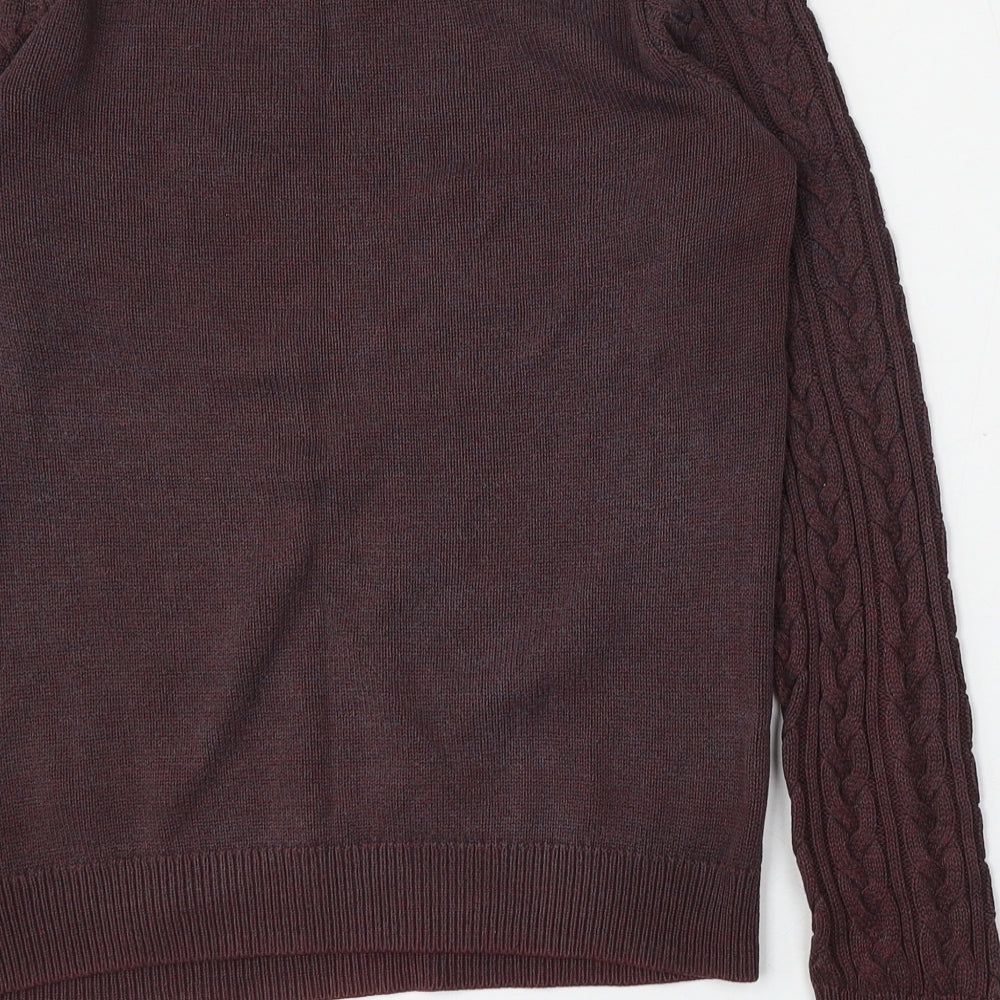 H&M Womens Red Round Neck  Acrylic Pullover Jumper Size S