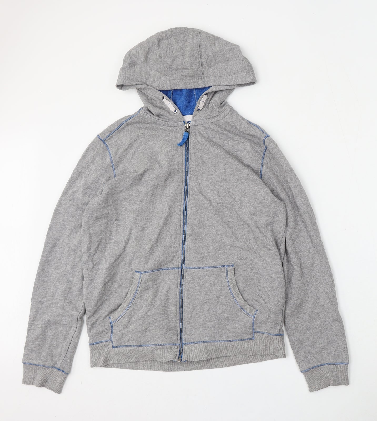 Marks and Spencer Boys Grey  Cotton Full Zip Hoodie Size 13-14 Years  Zip