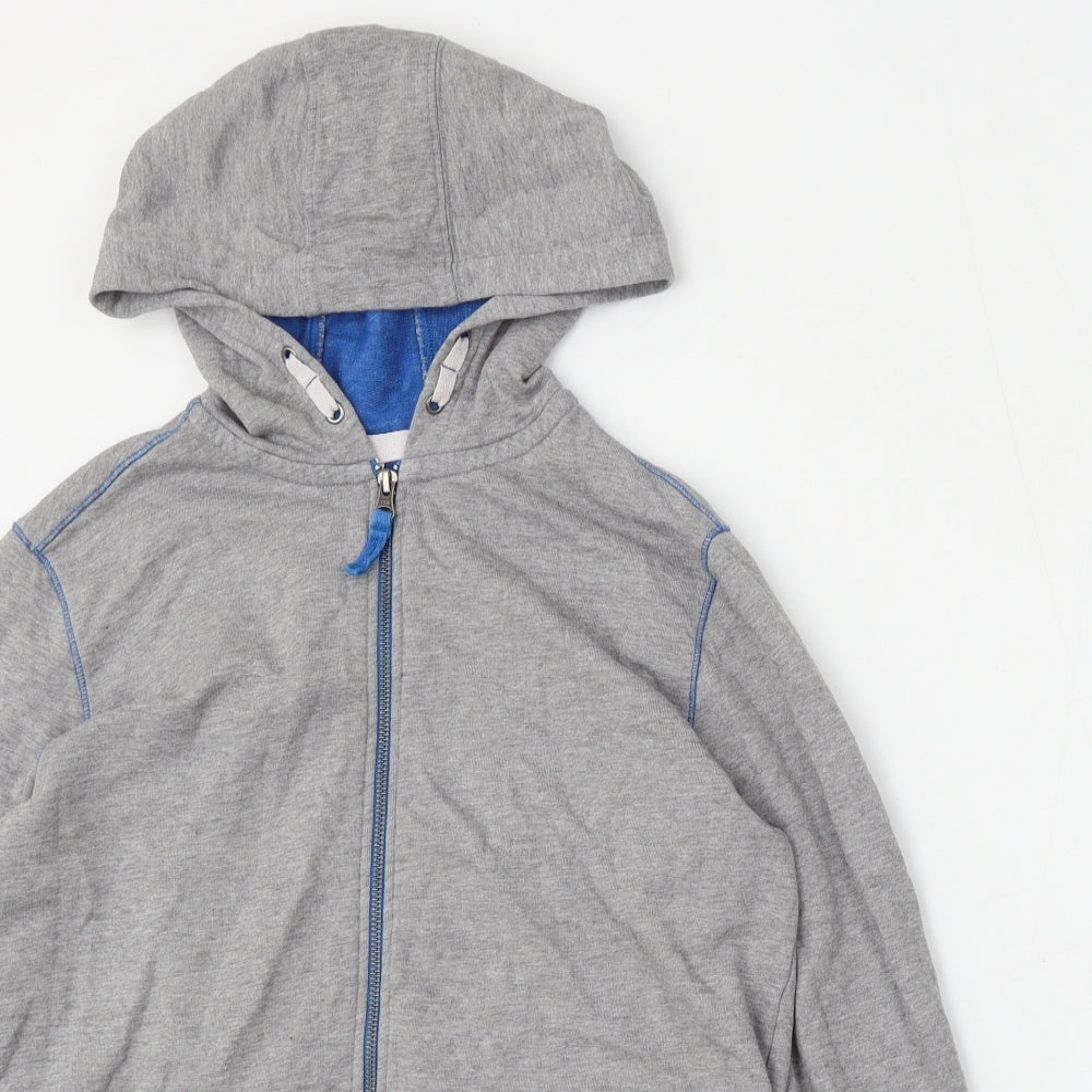 Marks and Spencer Boys Grey  Cotton Full Zip Hoodie Size 13-14 Years  Zip