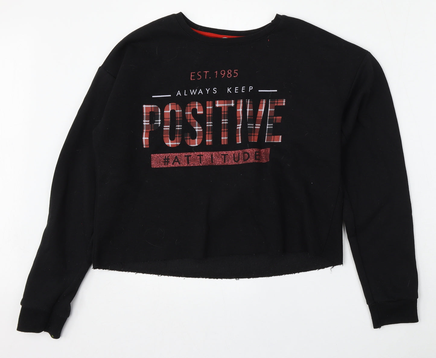 Matalan Girls Black  Polyester Pullover Sweatshirt Size 16 Years