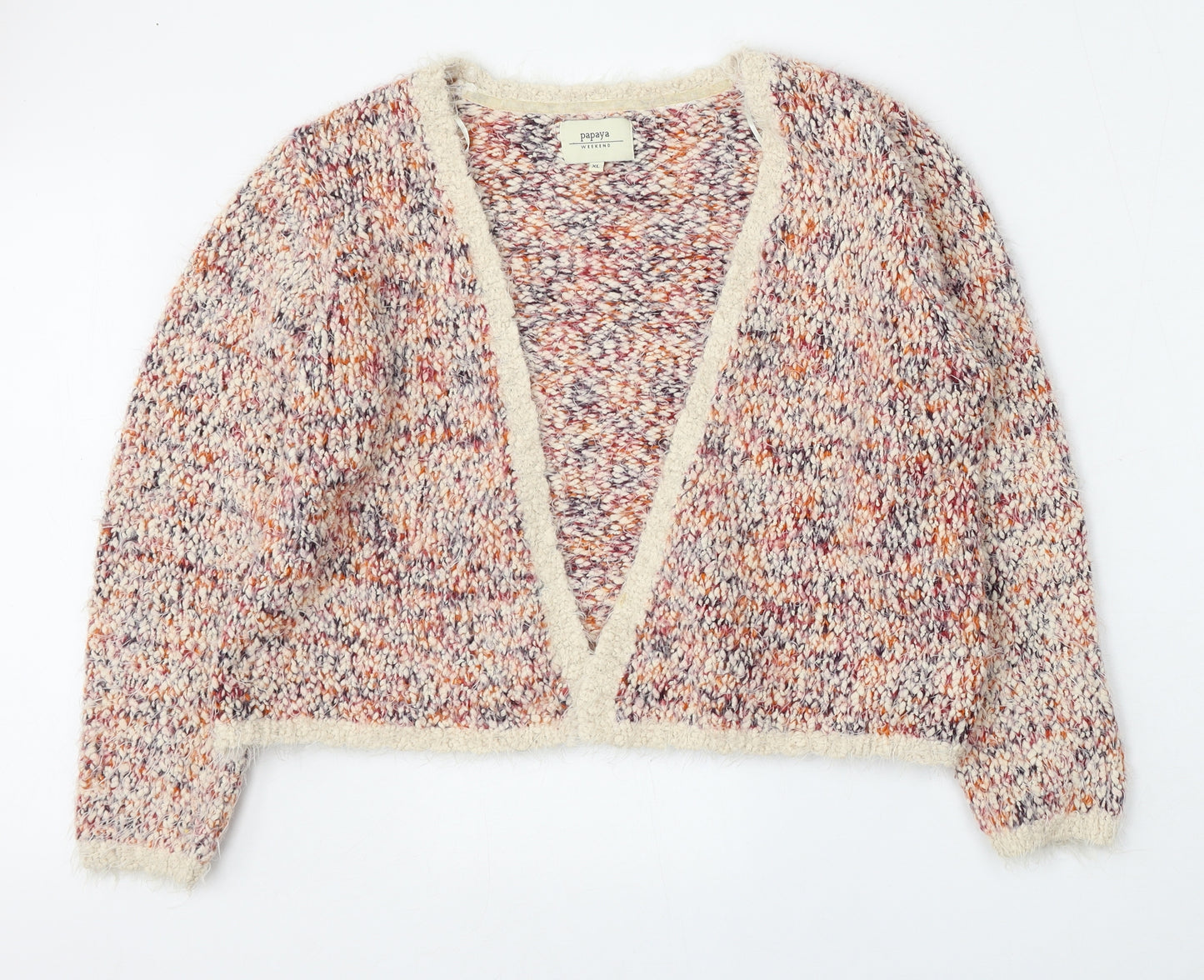 Papaya Womens Multicoloured V-Neck  Polyester Cardigan Jumper Size XL