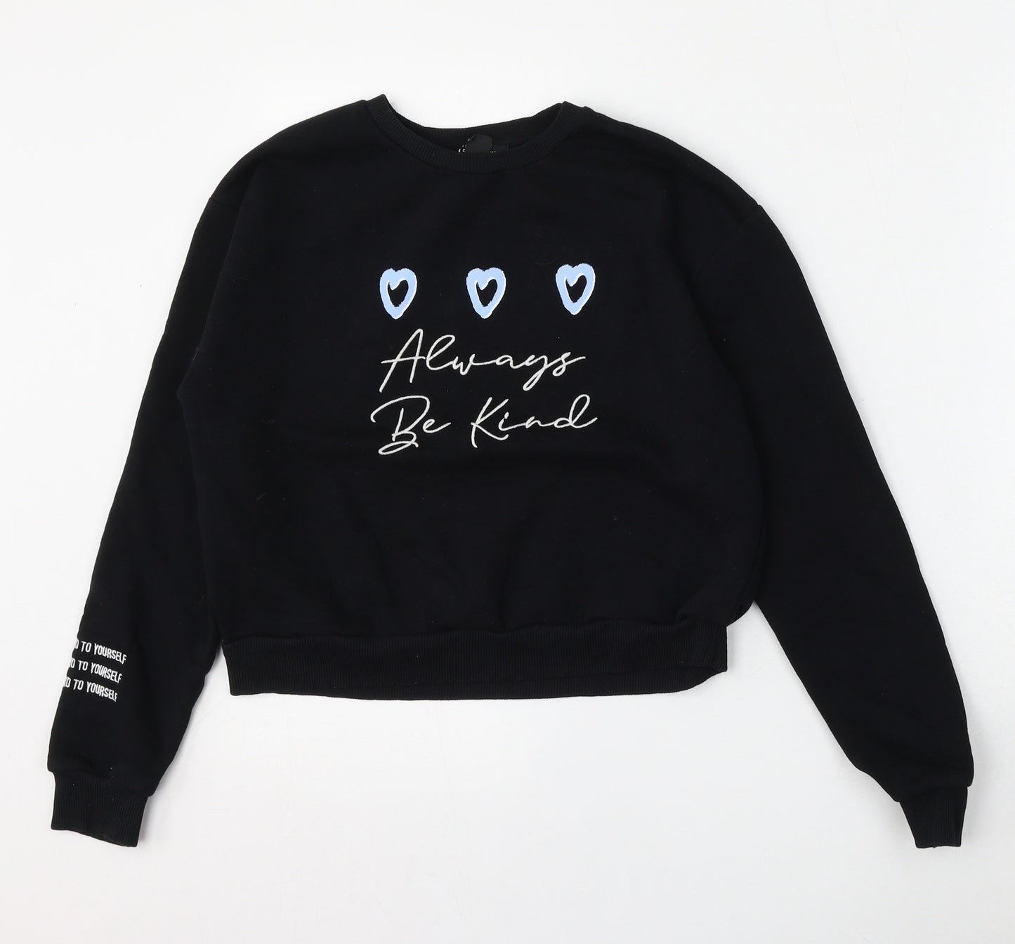 915 Generation Girls Black  Cotton Pullover Sweatshirt Size 12-13 Years