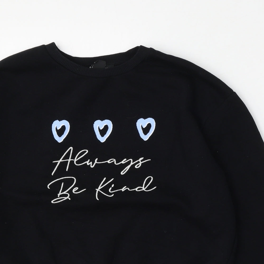 915 Generation Girls Black  Cotton Pullover Sweatshirt Size 12-13 Years
