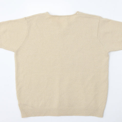 Berkertex Womens Beige Round Neck  Acrylic Pullover Jumper Size 14