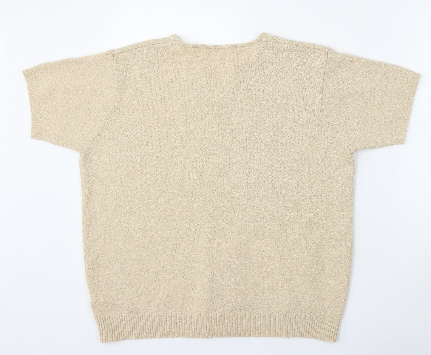 Berkertex Womens Beige Round Neck  Acrylic Pullover Jumper Size 14