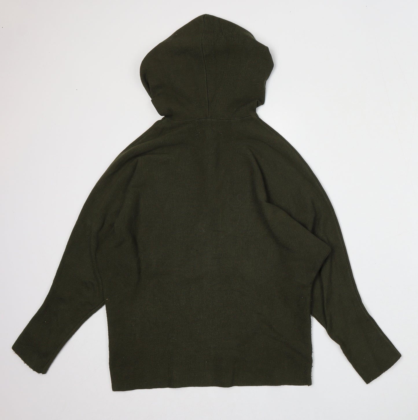 QED London Womens Green  Viscose Pullover Hoodie Size S