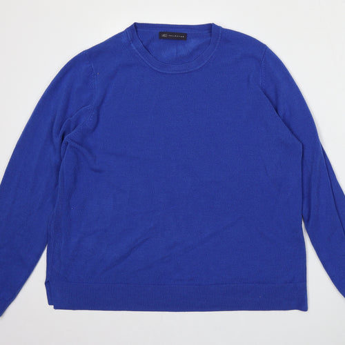 Marks Womens Blue Round Neck  Polyester Pullover Jumper Size L