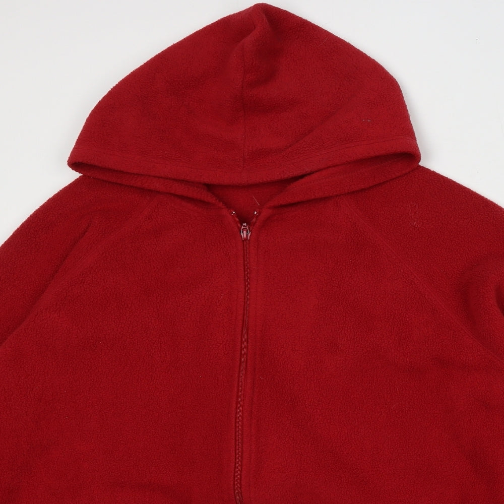 Classics Womens Red  Polyester Full Zip Sweatshirt Size 28