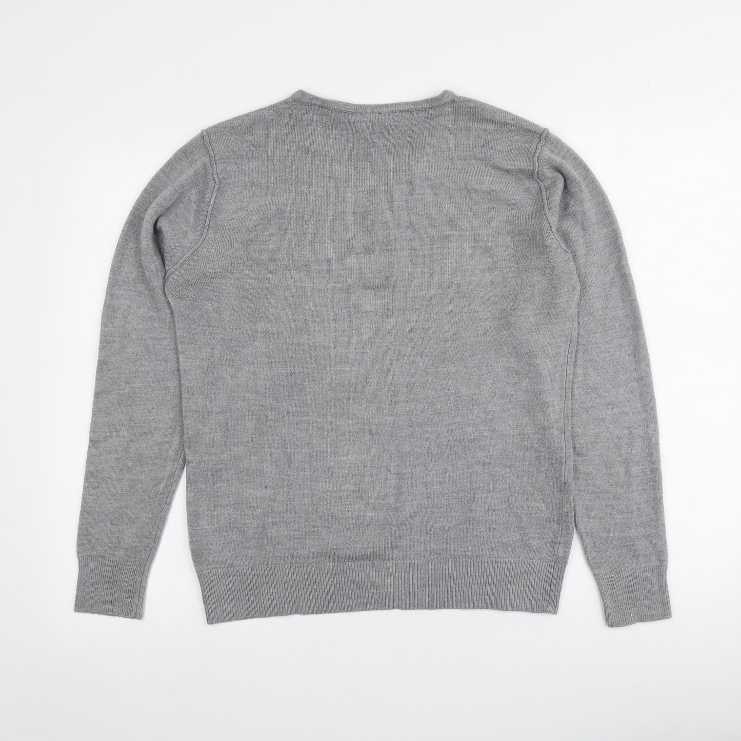 Cedarwood Womens Grey V-Neck  Acrylic Pullover Jumper Size S