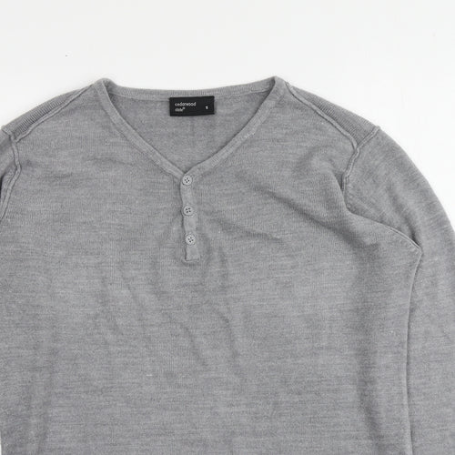Cedarwood Womens Grey V-Neck  Acrylic Pullover Jumper Size S