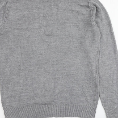 Cedarwood Womens Grey V-Neck  Acrylic Pullover Jumper Size S