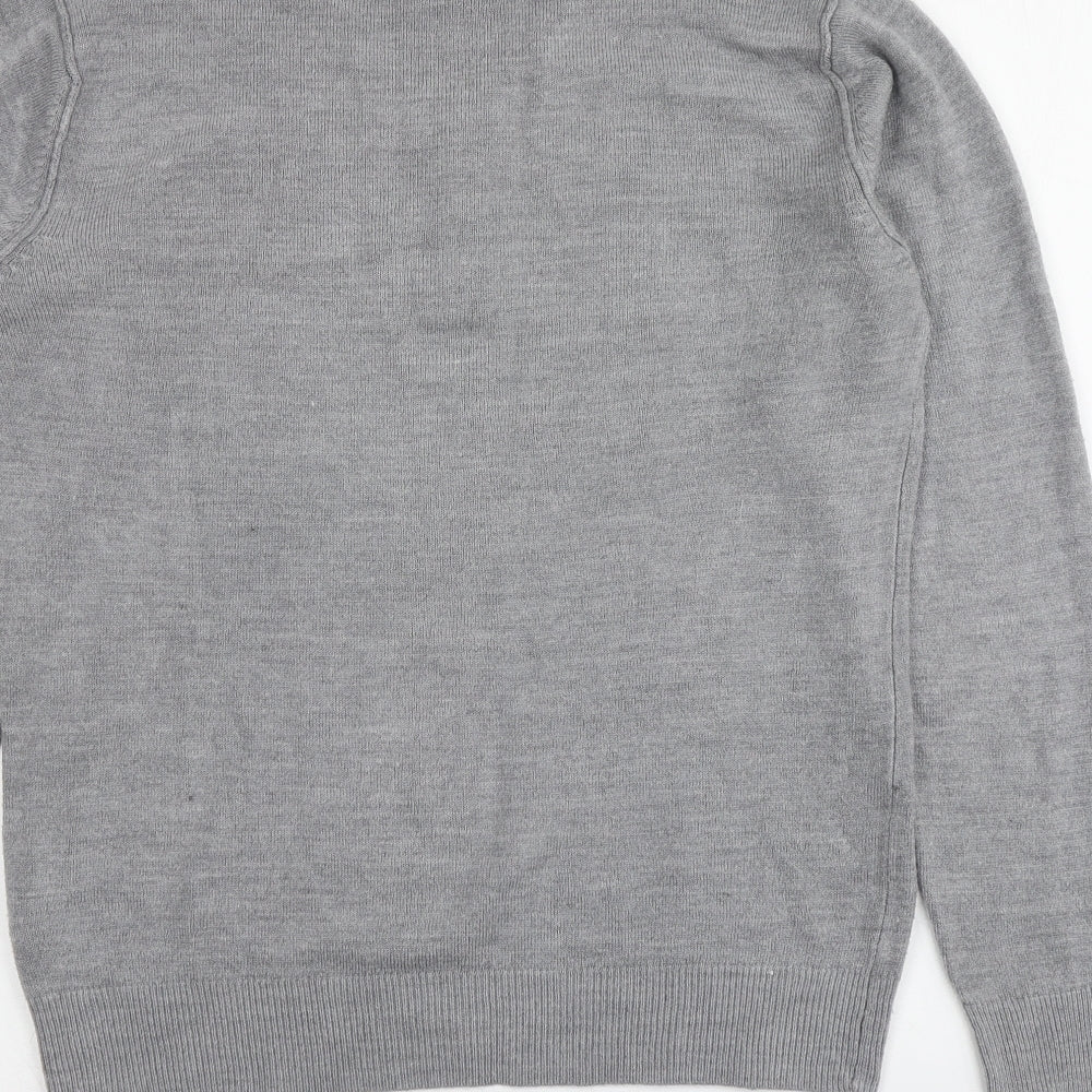 Cedarwood Womens Grey V-Neck  Acrylic Pullover Jumper Size S