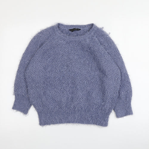 Dorothy Perkins Womens Purple Round Neck  Acrylic Pullover Jumper Size 12