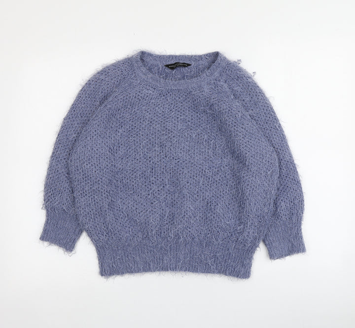 Dorothy Perkins Womens Purple Round Neck  Acrylic Pullover Jumper Size 12