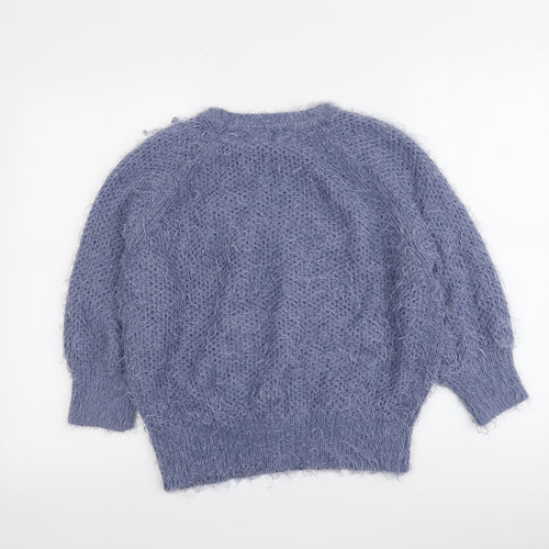 Dorothy Perkins Womens Purple Round Neck  Acrylic Pullover Jumper Size 12