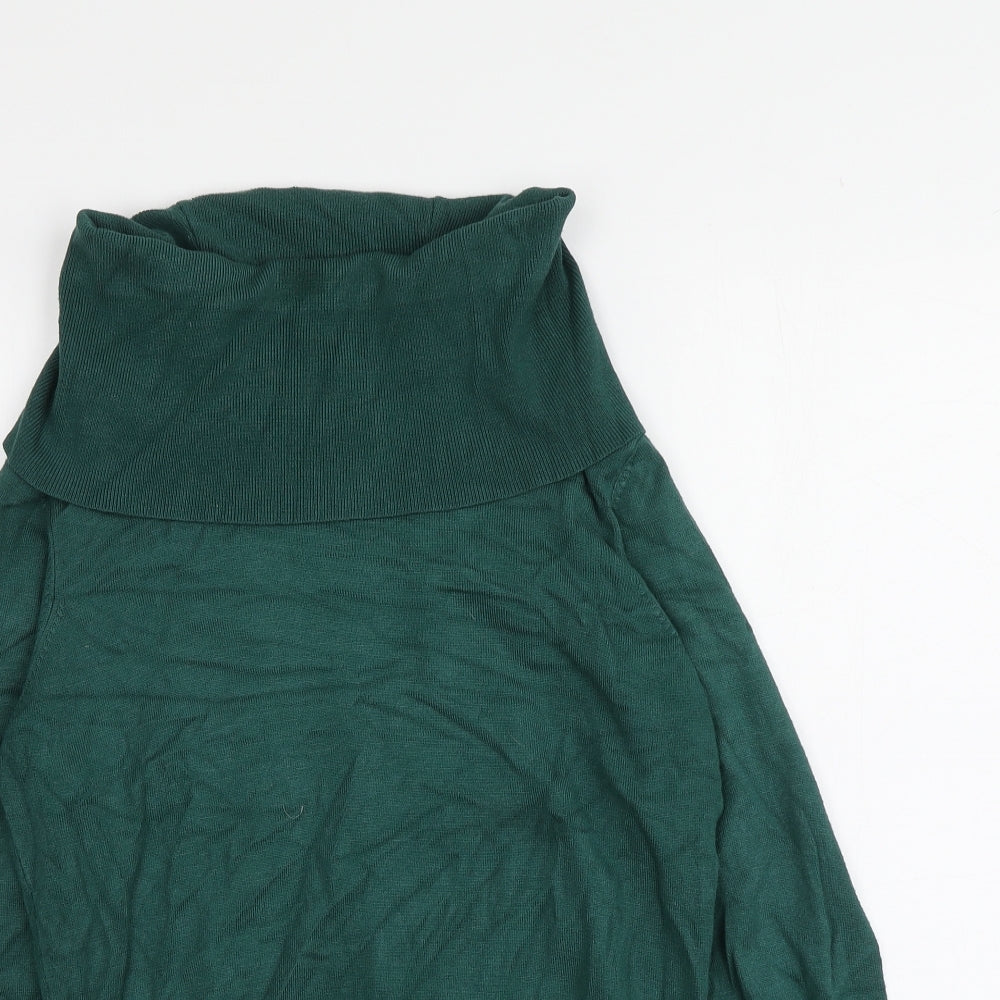 Klass Womens Green Roll Neck  Viscose Pullover Jumper Size S