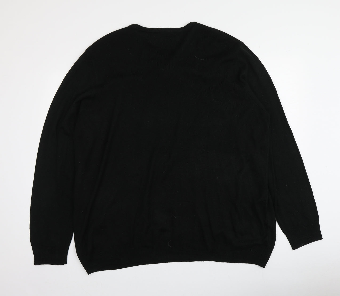 F&F Womens Black Round Neck Geometric Acrylic Pullover Jumper Size 3XL   - Santa jumper