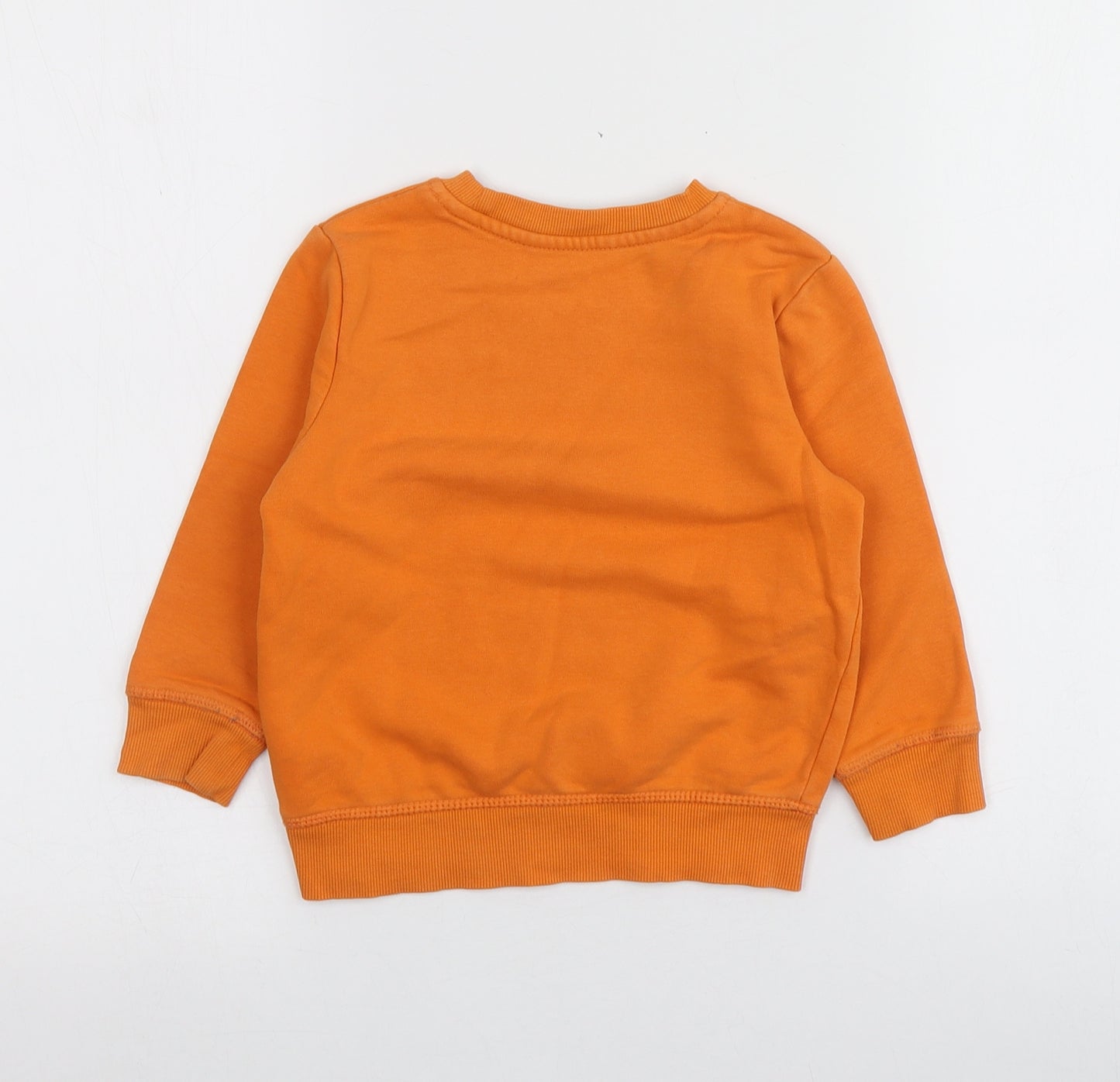 George Boys Orange Geometric Cotton Pullover Sweatshirt Size 2-3 Years   - Lion Pattern