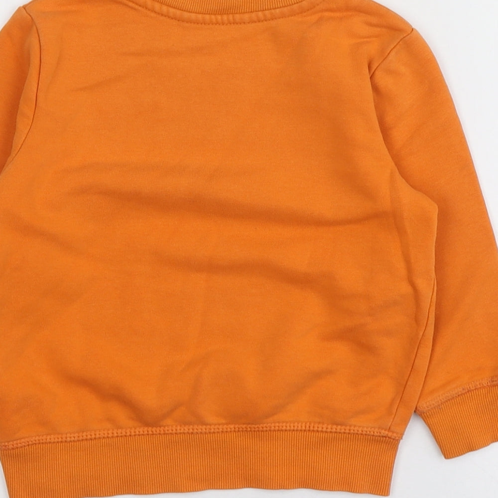 George Boys Orange Geometric Cotton Pullover Sweatshirt Size 2-3 Years   - Lion Pattern