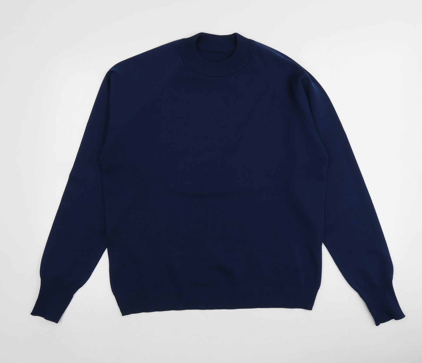 Christin Michaels Womens Blue Round Neck  Acrylic Pullover Jumper Size 40