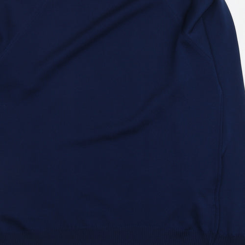 Christin Michaels Womens Blue Round Neck  Acrylic Pullover Jumper Size 40