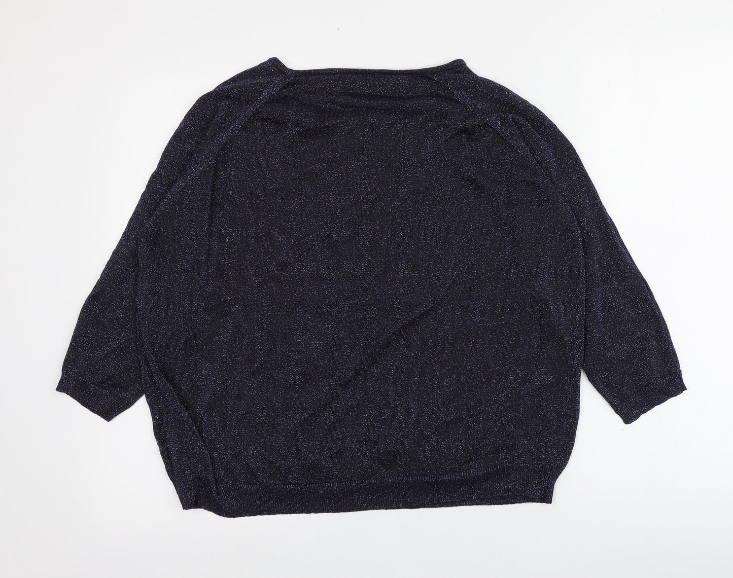 M&S Womens Purple  Viscose Basic Blouse Size 18 Round Neck