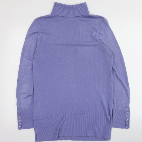 BHS Womens Purple Roll Neck  Acrylic Pullover Jumper Size 12