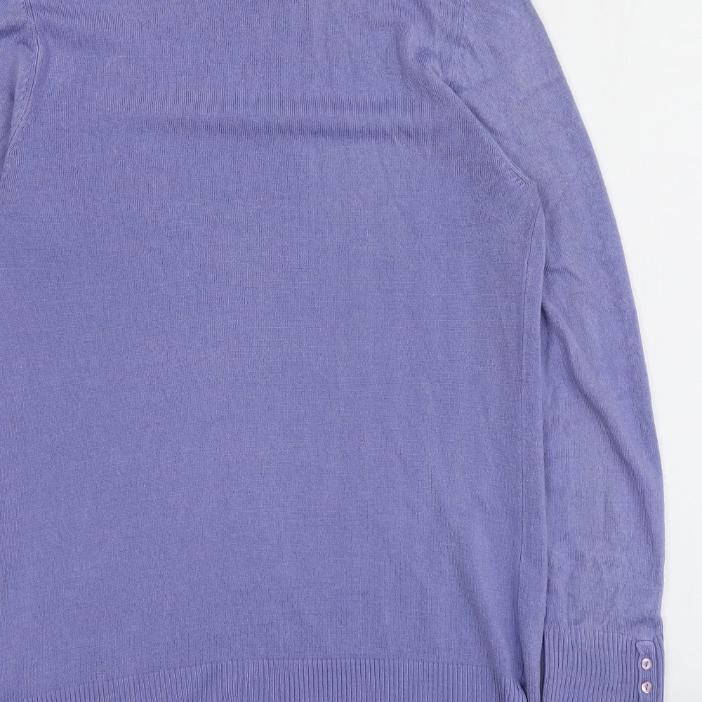 BHS Womens Purple Roll Neck  Acrylic Pullover Jumper Size 12