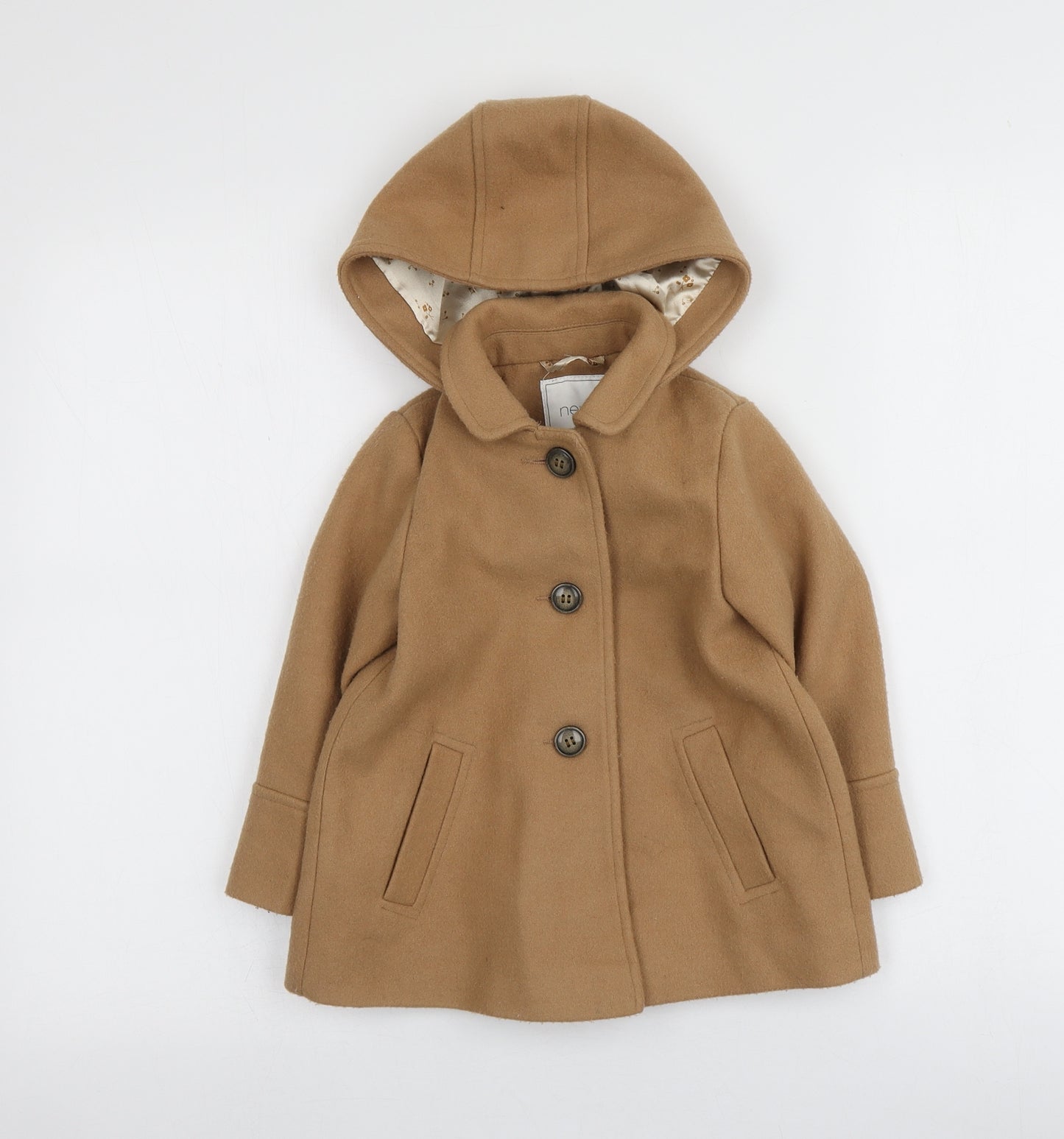 NEXT Girls Beige   Overcoat Coat Size 2-3 Years