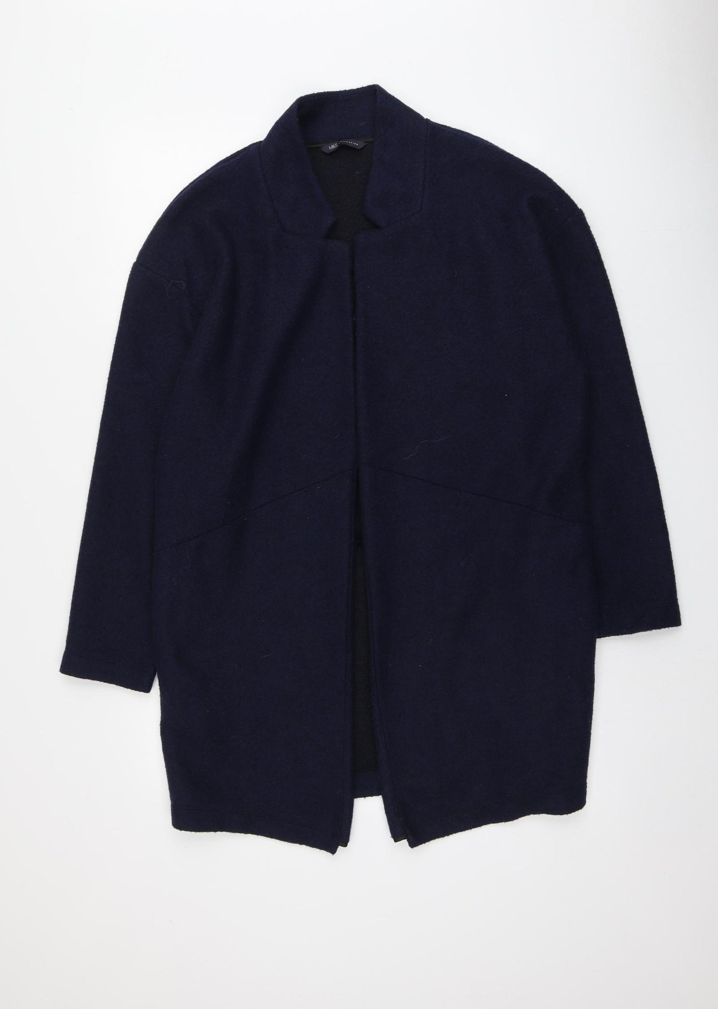 M&S Womens Blue V-Neck  Polyester Cardigan Jumper Size 14