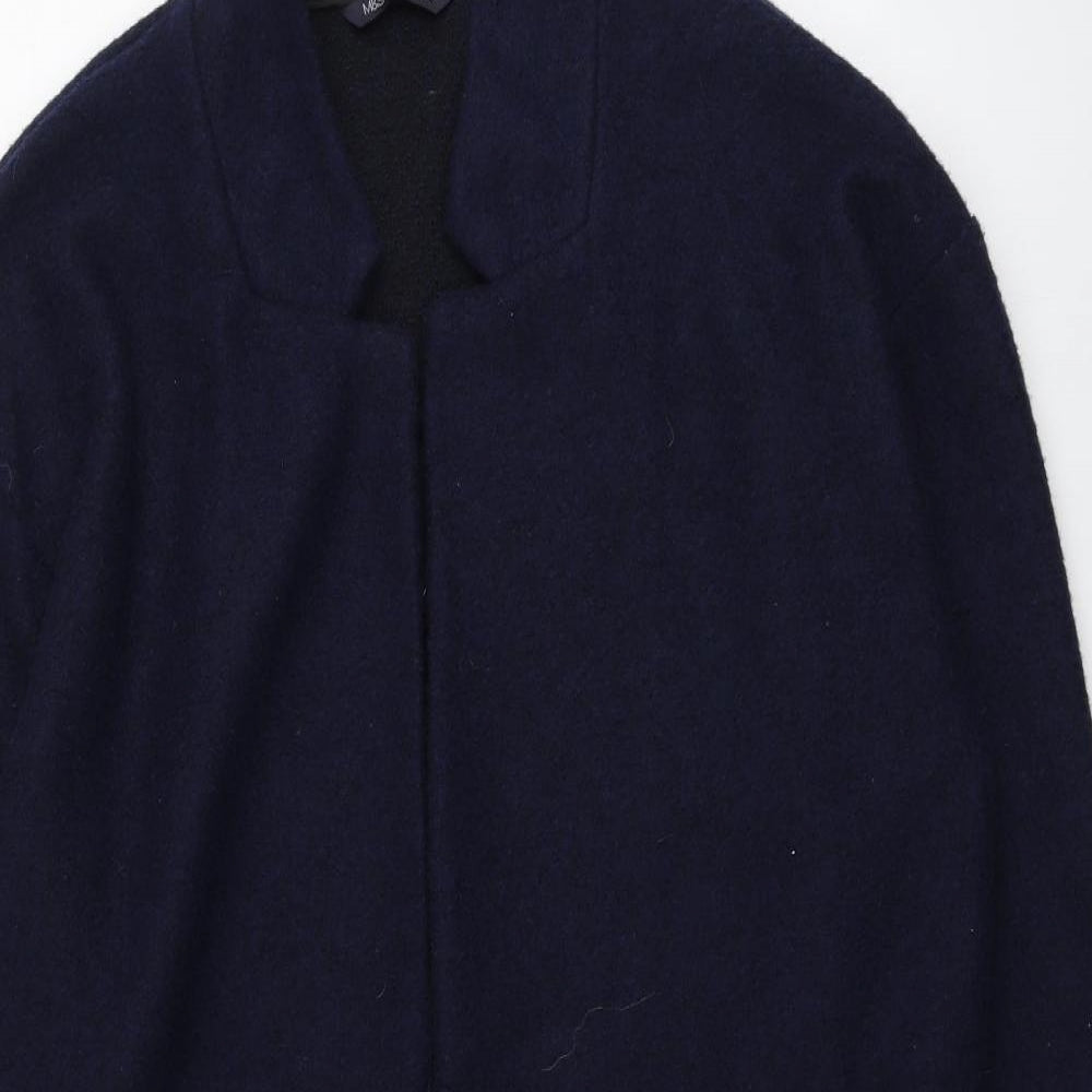 M&S Womens Blue V-Neck  Polyester Cardigan Jumper Size 14