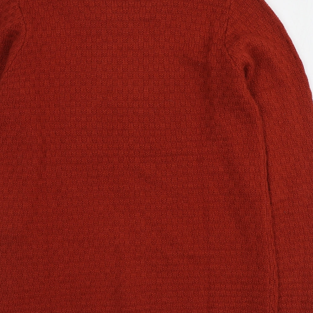 Isle Womens Red Round Neck  Acrylic Pullover Jumper Size S
