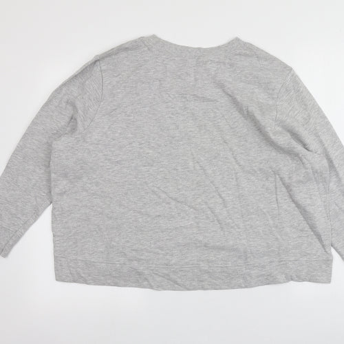TU Womens Grey Animal Print Cotton Pullover Sweatshirt Size 20