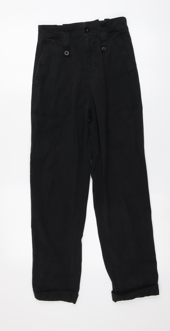 Topshop Womens Black Lyocell Trousers Size 34 L24 in Regular