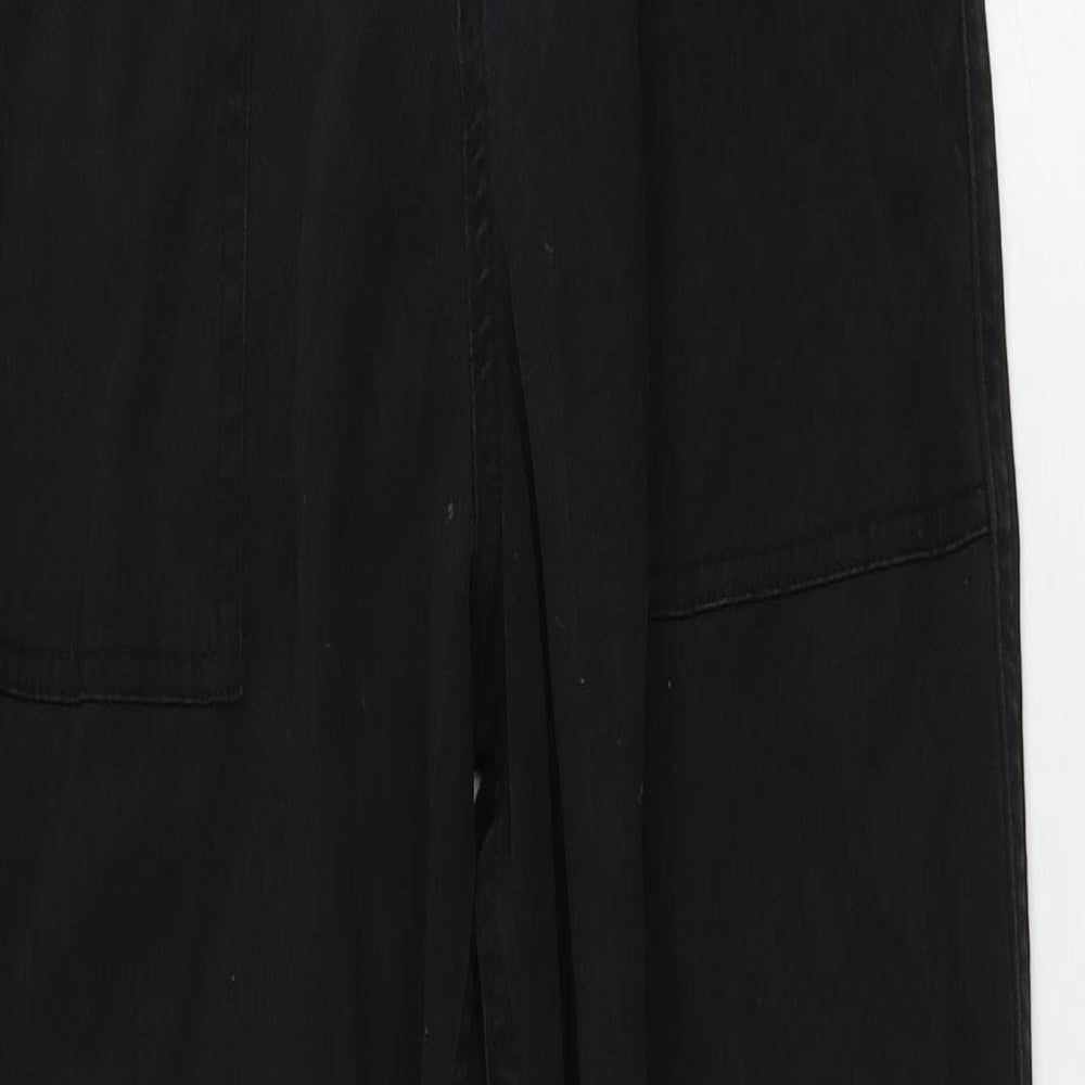 Topshop Womens Black  Lyocell Trousers  Size 34 L24 in Regular