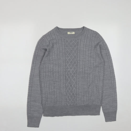 Papaya Womens Grey Round Neck  Acrylic Pullover Jumper Size 10