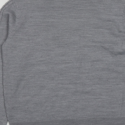 Papaya Womens Grey Round Neck  Acrylic Pullover Jumper Size 10