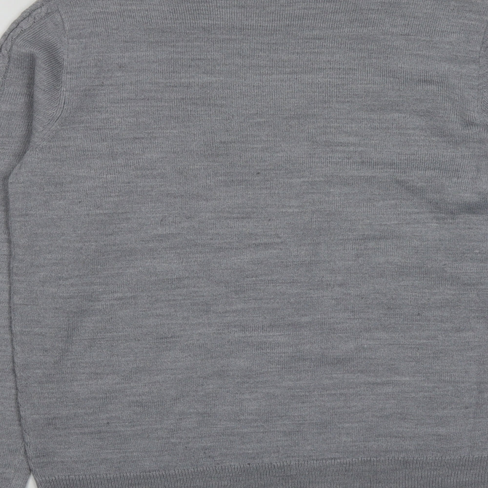 Papaya Womens Grey Round Neck  Acrylic Pullover Jumper Size 10