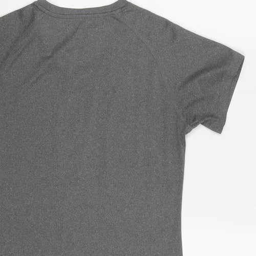 PRO TOUCH Womens Grey  Polyester Basic T-Shirt Size S V-Neck