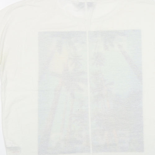 NEXT Womens White  Polyester Basic T-Shirt Size 6 Round Neck