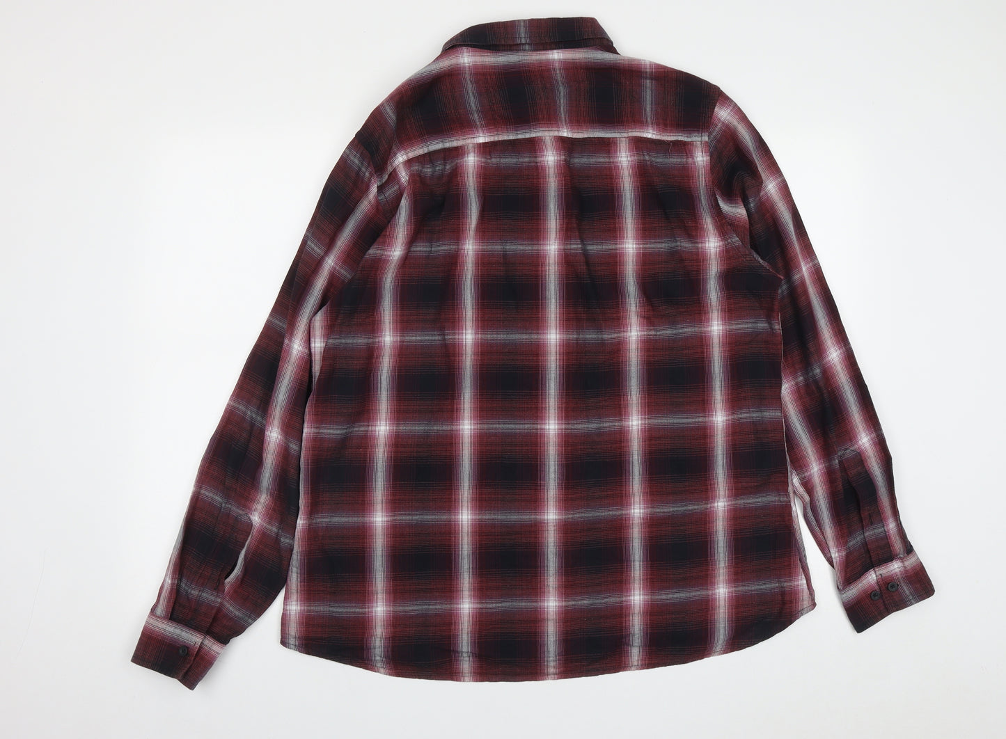 Firetrap Mens Red Plaid Lyocell  Button-Up Size XL Collared Button