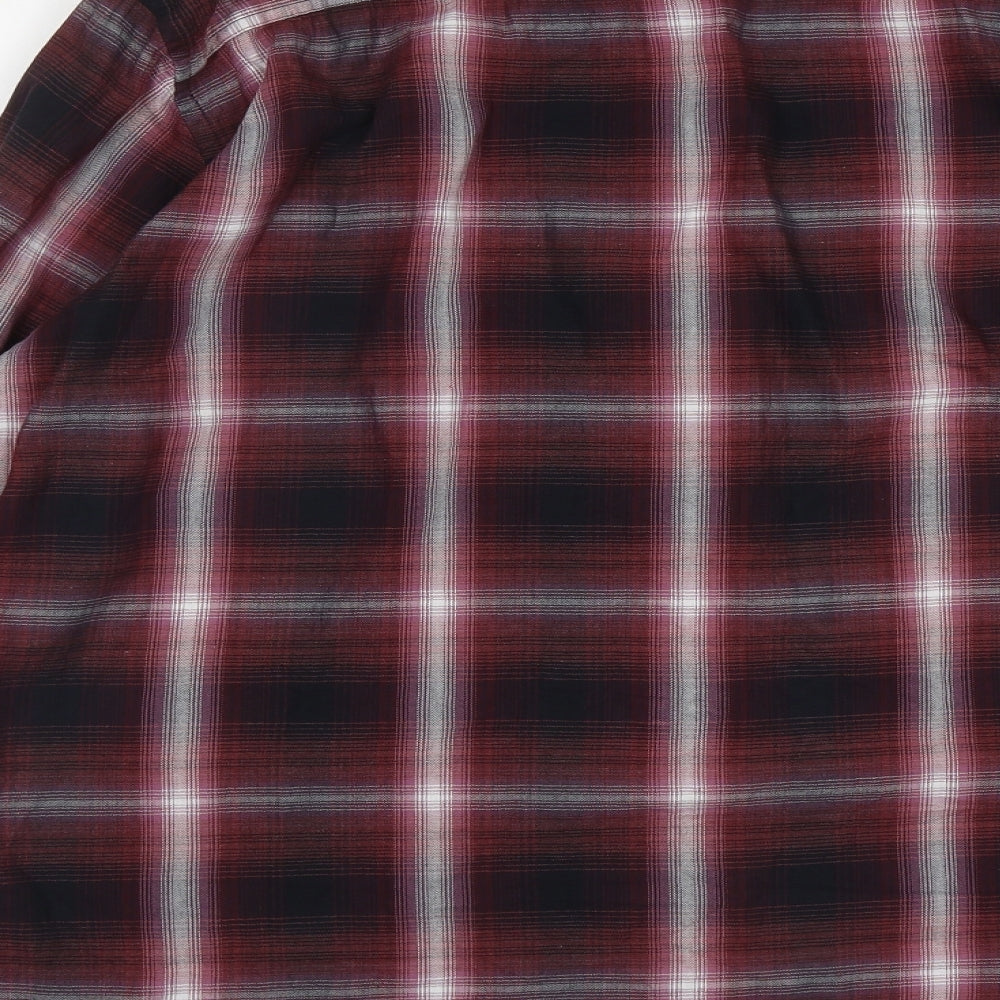 Firetrap Mens Red Plaid Lyocell  Button-Up Size XL Collared Button