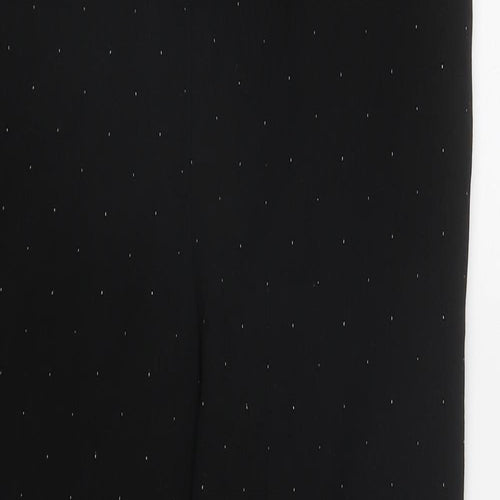 H&M Womens Black Polka Dot Polyester Trousers  Size 12 L26 in Regular