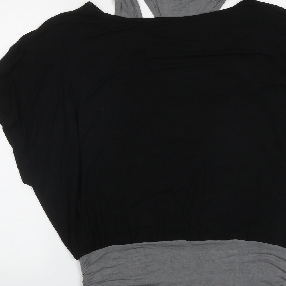 Aerosmith Womens Black  Viscose Basic T-Shirt Size L Round Neck