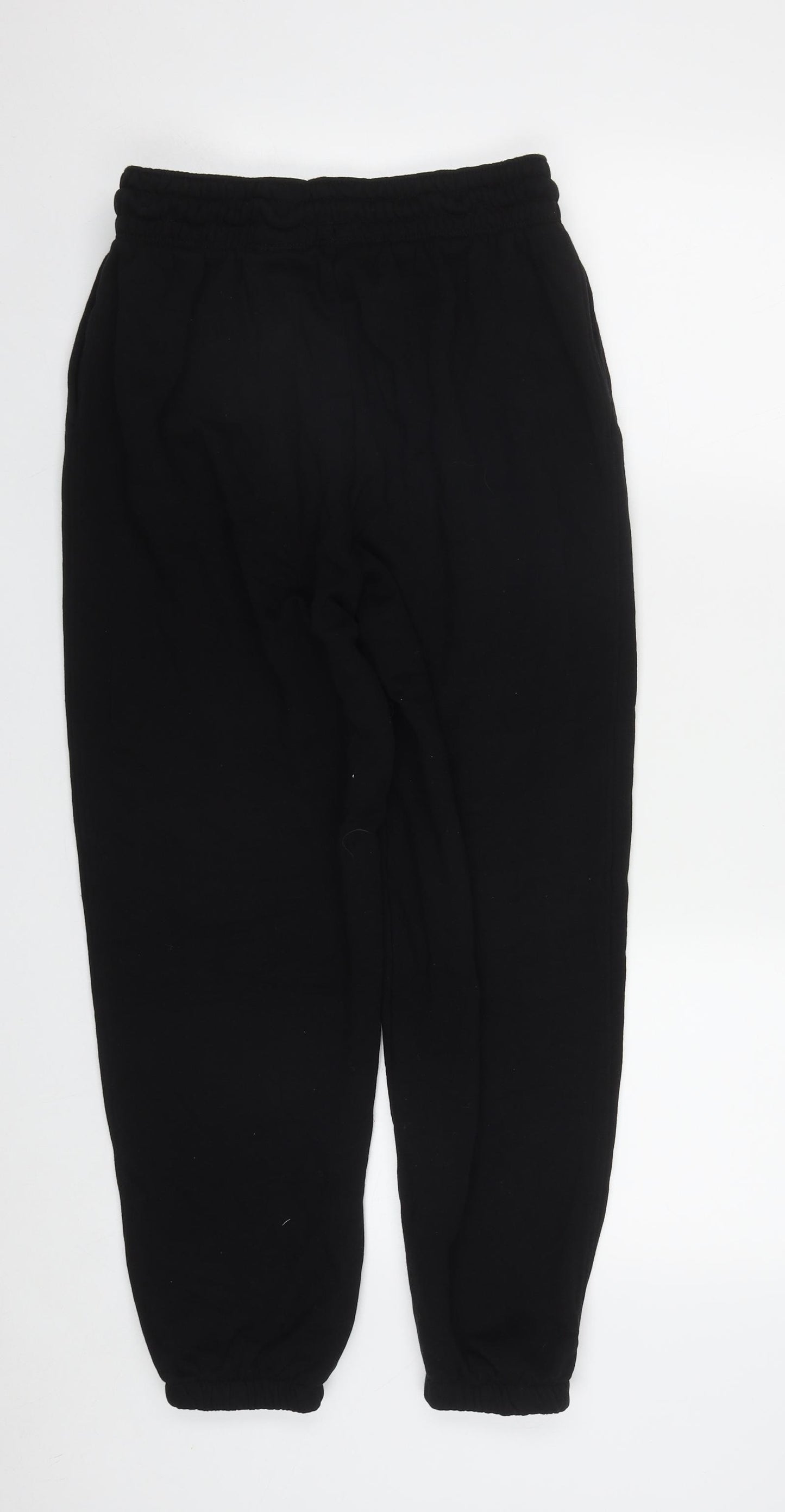 H&M Womens Black  Cotton Jogger Trousers Size M L27 in Regular Drawstring