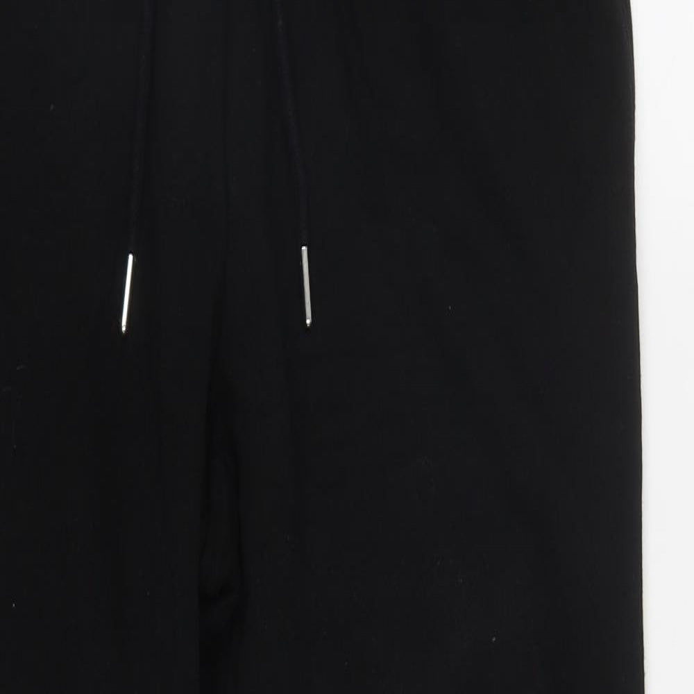 H&M Womens Black  Cotton Jogger Trousers Size M L27 in Regular Drawstring
