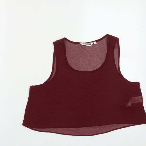 New Look Girls Red  Polyester Cropped Tank Size 12-13 Years Round Neck